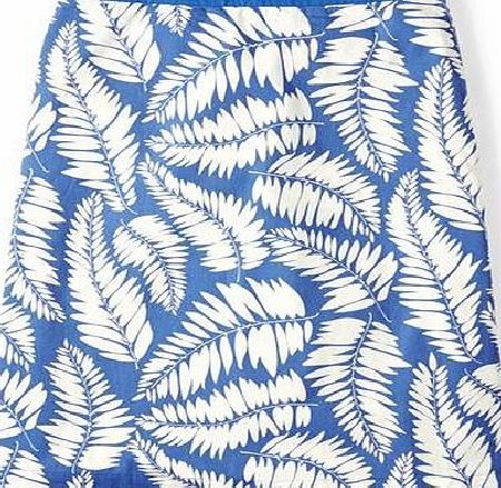Boden Printed Cotton A-line Skirt Soft Blue Feather