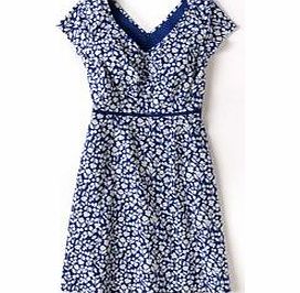 Boden Printed Cotton Dress, Imperial Blue