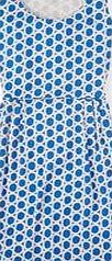 Boden Printed Jersey Dress, Graphic Blue/Ivory Circles