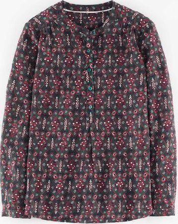 Boden, 1669[^]35182039 Printed Popover Shirt Green Folk Floral Boden,