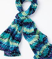 Boden Printed Scarf, Blue Feathers 34057000