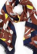 Boden Printed Scarf, Brown Pop Leaf 34229039