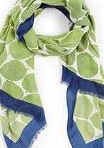 Boden Printed Scarf, Green Stripey Leaf 34229054