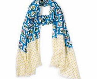 Boden Printed Scarf, Leafy Trellis,Seed Packets,Orange