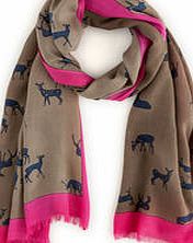 Boden Printed Scarf, Magenta Deer 34229096