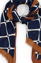 Boden Printed Scarf, Navy Geo 34229047