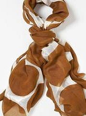 Boden Printed Scarf, Tobacco Giant Spot 34057018