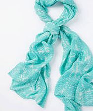 Boden Printed Scarf, Turquoise Leaf 34057117