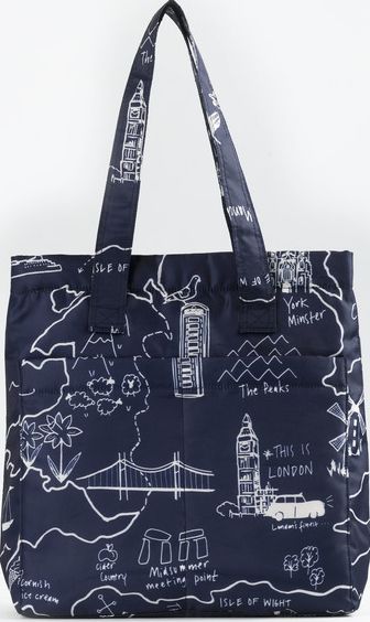 Boden Printed Shopper Navy Map Boden, Navy Map 35054006