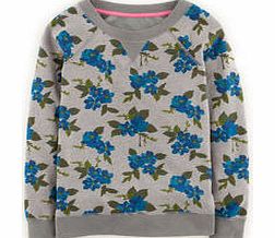 Boden Raglan Sweatshirt, Blues Painted Floral,Pinks