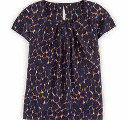 Boden Ravello Top, Navy Painted Leopard,Blue