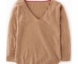 Boden Relaxed Cashmere V-neck Jumper, Brown 34264168