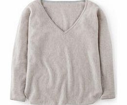 Boden Relaxed Cashmere V-neck Jumper, Grey 34264374