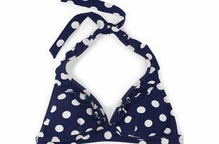 Boden Ruffle Bikini Top, Sailor Blue Spot,Dark