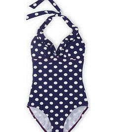 Boden Ruffle Swimsuit, Sailor Blue Spot,Dark