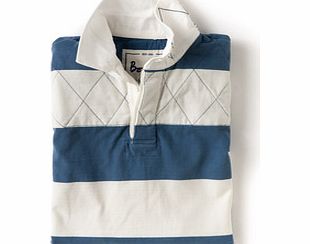 Boden Rugby Shirt, Petrol/Ecru Stripe,Yellow/Grey Marl