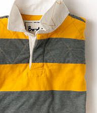 Boden Rugby Shirt, Yellow/Grey Marl Stripe 34065631