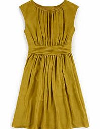 Boden Selina Dress, Gold,Green Floral,Grey/Red