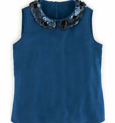 Boden Sequin Collar Top, Aircraft,Canary,Light Pink