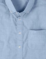 Boden Short Sleeve Laundered Shirt, Blue End on End