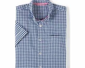 Short Sleeve Laundered Shirt, Blue,Green