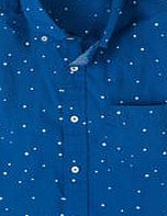 Boden Short Sleeve Laundered Shirt, Blue Spot 34493254