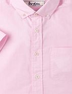 Boden Short Sleeve Laundered Shirt, Pink End On End