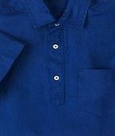 Boden Short Sleeve Linen Popover, Blue 34064477