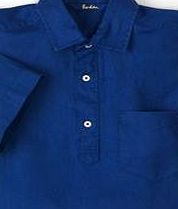 Boden Short Sleeve Linen Popover, Blue 34064485