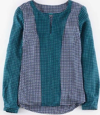 Boden, 1669[^]35044643 Silky Panel Top Blues Small Tile Boden, Blues