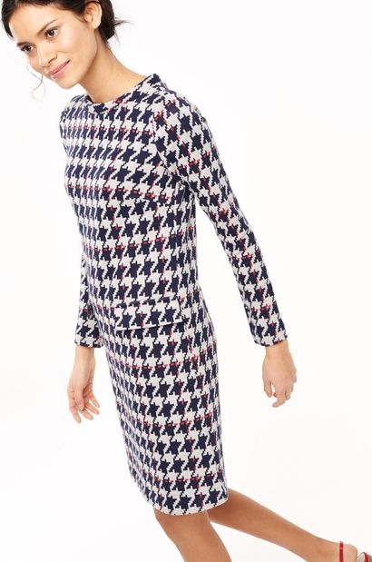 Boden, 1669[^]35069327 Sixties Jacquard Tunic Party Dress Navy