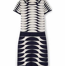 Boden Sixties Tunic Dress, Navy/Pearl 34733014