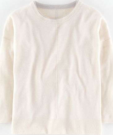 Boden, 1669[^]35223577 Slouchy Cashmere Jumper Ivory/Silver Melange