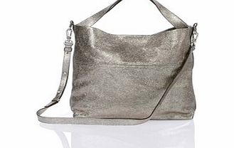 Boden Slouchy Leather Bag, Pewter Metallic 34227769