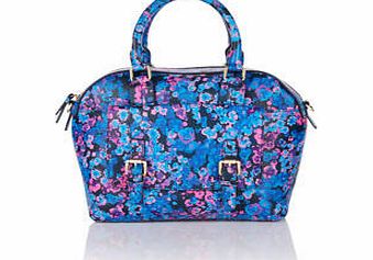 Soft Leather Bowling Bag, Blue Party