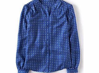 Boden Soho Blouse, Cornflower Tile Spot,Lemon Tile