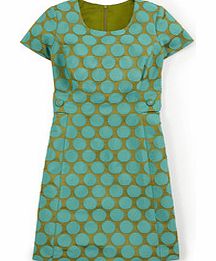 Boden Spot Jacquard Dress, Blue,Orange 34301515