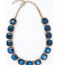 Square Stone Necklace, Blue,Gold,Grey 34239525