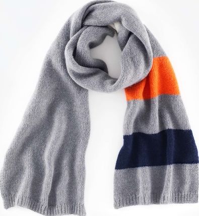 Boden Stripe Scarf Grey/Navy/Bright Orange Boden,