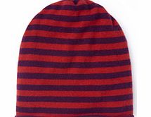Stripy Cashmere Hat, Tile Red  Beetroot,Warm