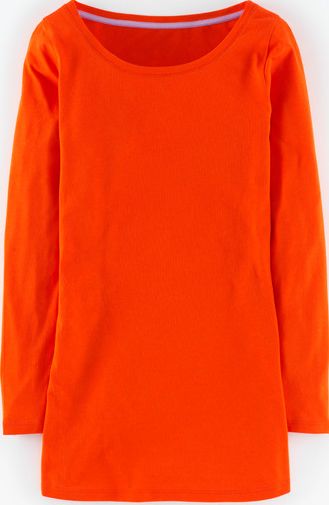 Boden, 1669[^]35027846 Supersoft Long Layering Top Orange Red Boden,