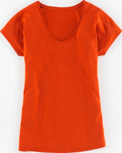 Boden, 1669[^]35028448 Supersoft V Neck Tee Orange Red Boden, Orange