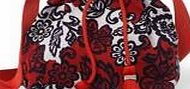 Boden Tassel Pouch Bag, Bright Red Floral Stripe