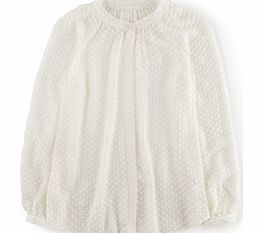 Boden Textured Silk Blouse, White,Blue,Light Pink