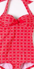 Boden Tie Front Swimsuit, Hibiscus Flower Grid 33925637