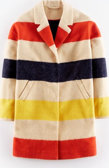 Boden, 1669[^]35207281 Tilly Coat Cream Stripe Boden, Cream Stripe