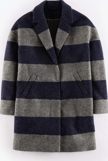 Boden, 1669[^]35207398 Tilly Coat Navy/ Grey Stripe Boden, Navy/ Grey
