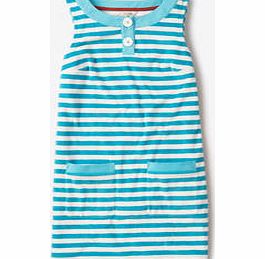 Boden Towelling Scoop Neck, Aqua Stripe,Navy Stripe