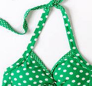 Boden Twist Front Bikini Top, Peacock Green Spot