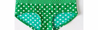 Twist Front Short, Peacock Green Spot,Mariner